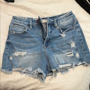 Altar'd State Blue Distressed Jean Shorts